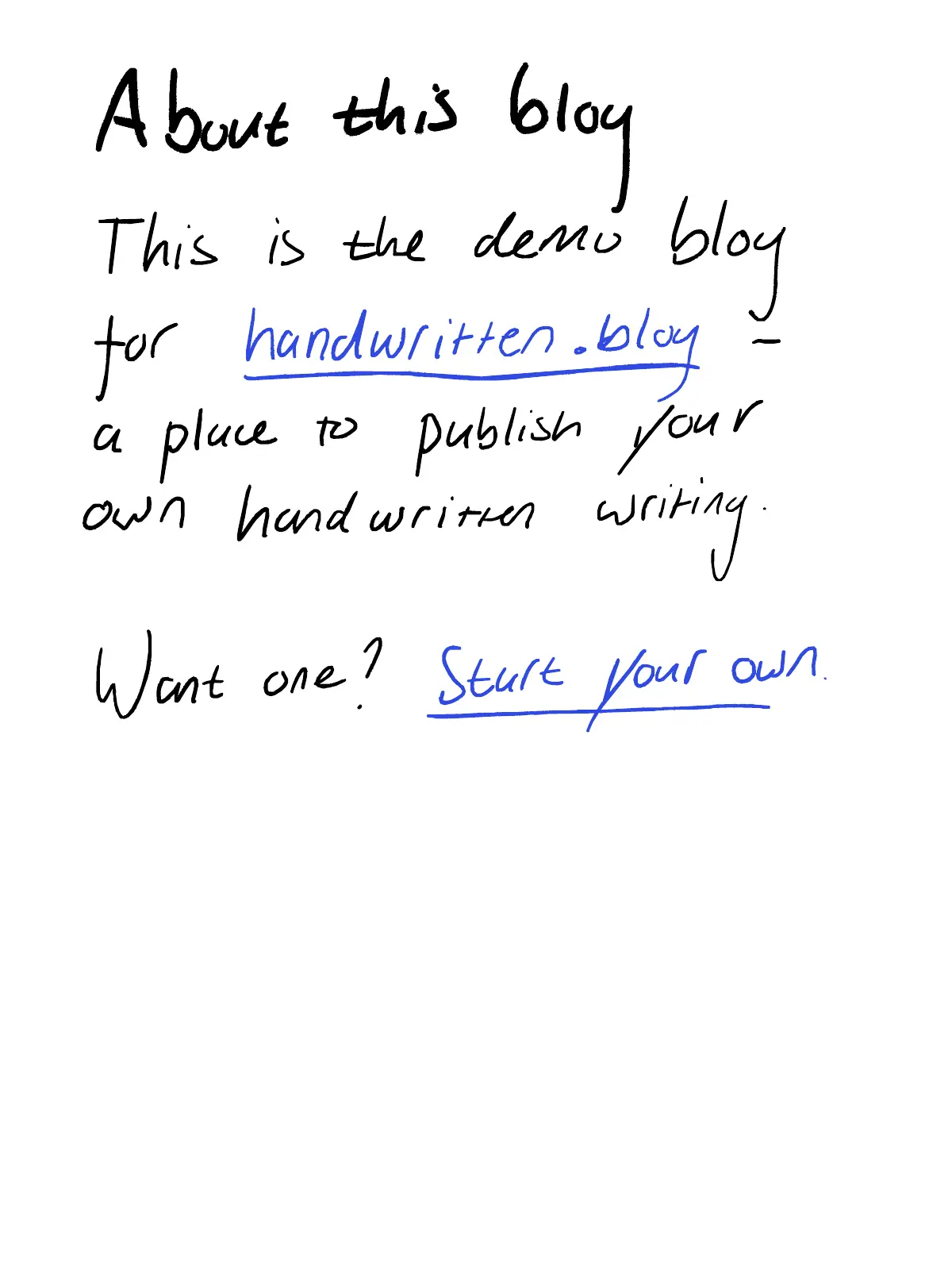 About this blog, handwritten page 1